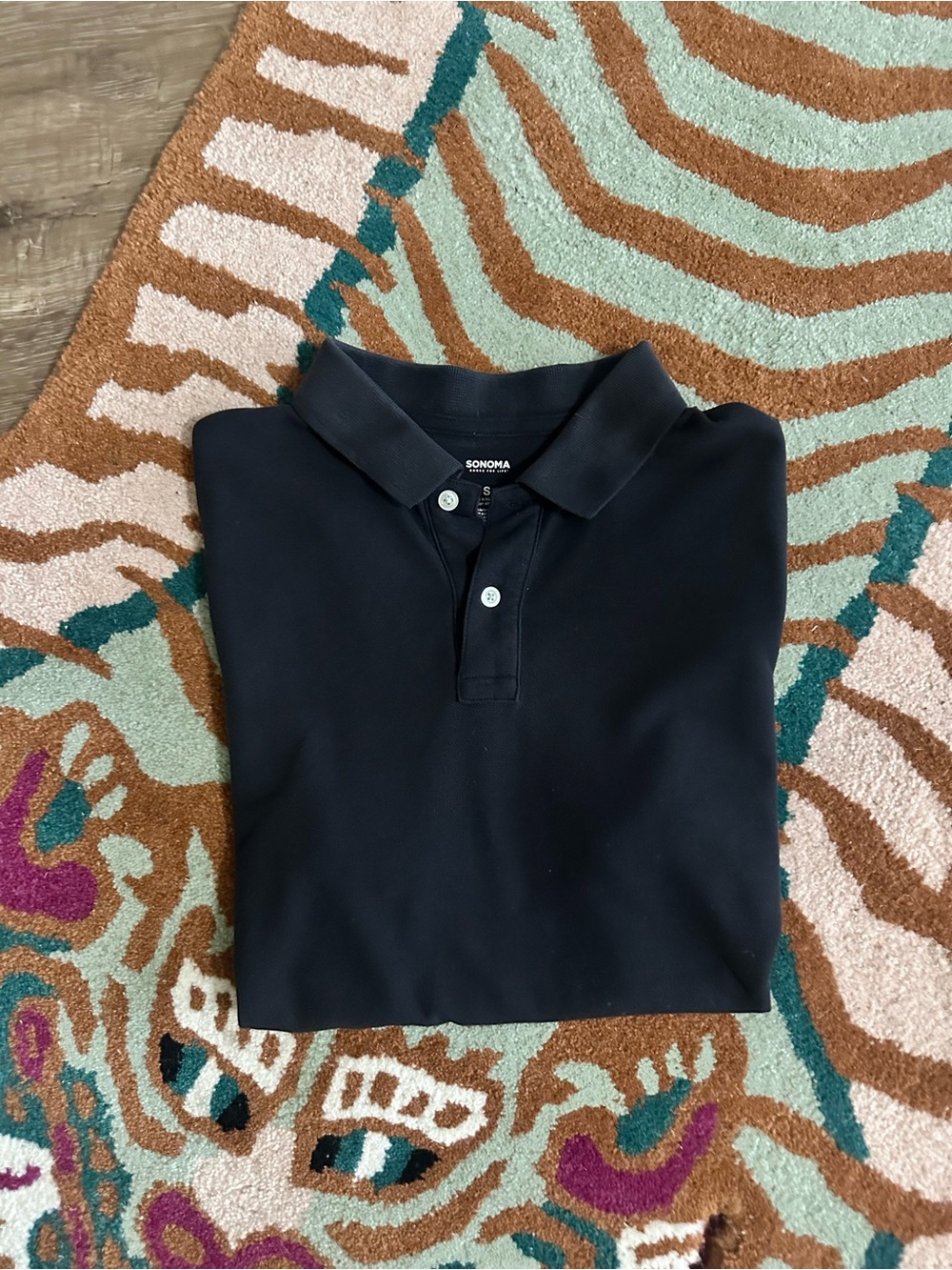 Sonoma Men's Black Polo Shirt - Short Sleeve Collared